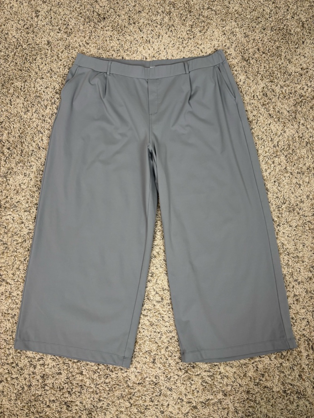 Halara Pants Womens 3X Pleated Wide Leg Pull On in Grey